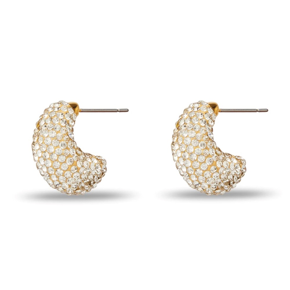 Lele Sadoughi Crystal Pavé Dome Mini Hoop Earrings